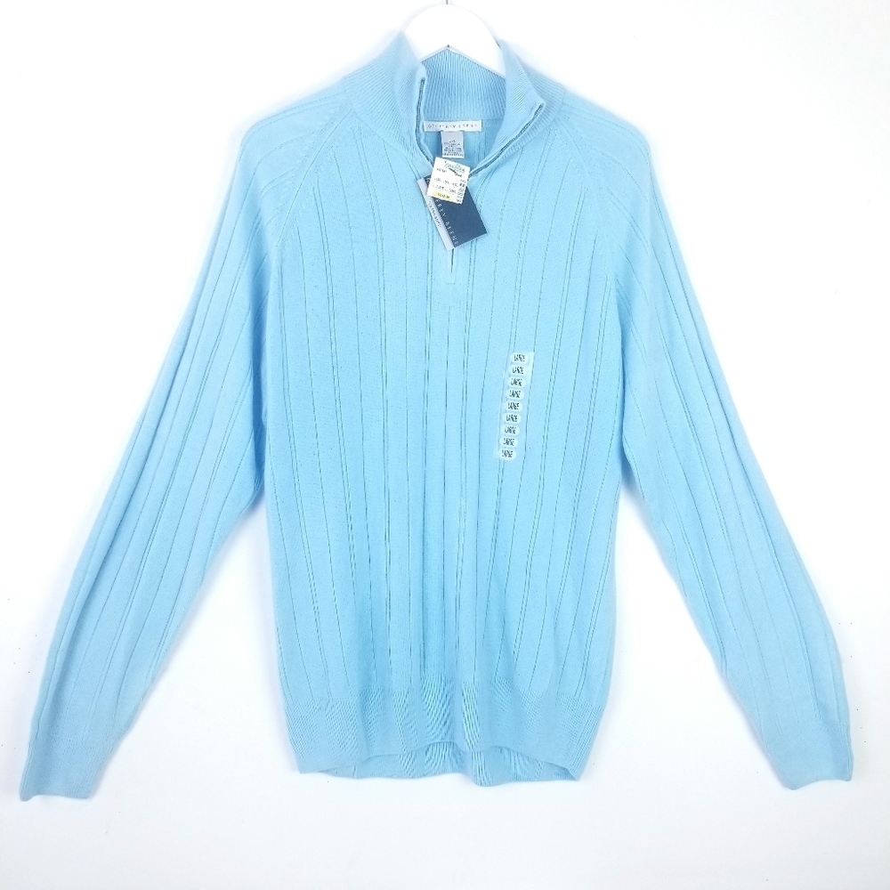 Geoffrey Beene NWT "Extra Soft" Sweater Size Large Quarter Zip